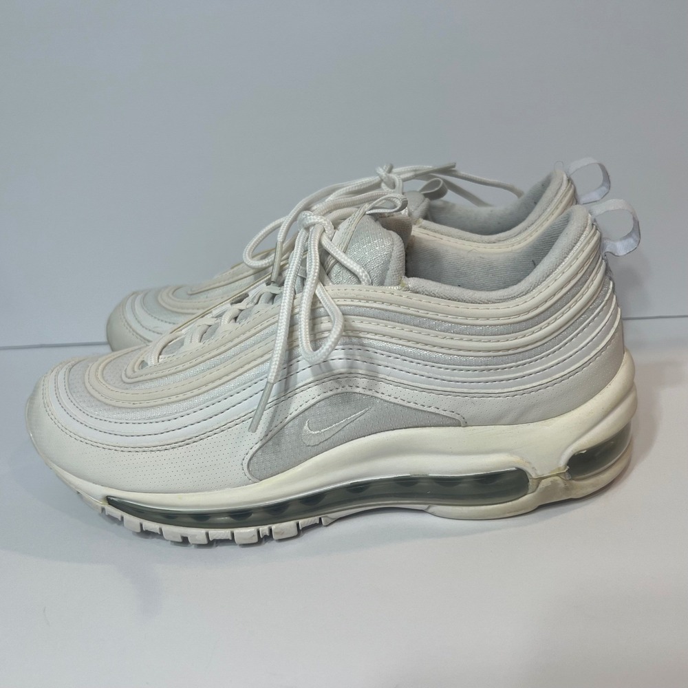 Nike‎ Air Max 97 Triple White Silver Sneakers 921733-100 Big Kids - Picture 2 of 9